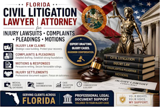 fl civil litigation lawyer draft court pleadings motion injury lawsuit complaint