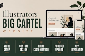 build big cartel website for artists and illustrators big cartel expert