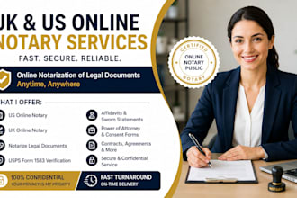 perform UK US online notary, usps form 1583, notarize legal document, UK notary