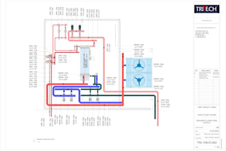 design hvac system with cooling load, duct and chilled water piping