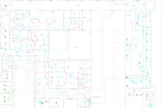 design hvac system with cooling load, duct and chilled water piping