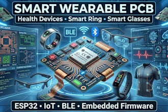 design health device, smart ring, smart glasses, wearable band, esp32 pcb