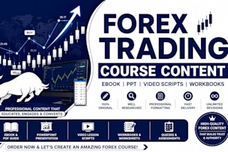 write forex trading, stock trading, course content, ebook video course