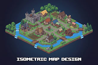 design 2d isometric tileset game map tilemap rpg pixel map and game assets pack