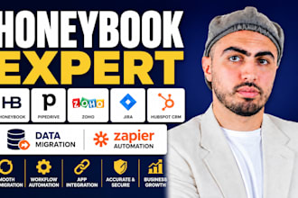 setup honeybook pipedrive zoho jira hubspot crm data migration zapier automation