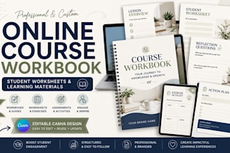 design canva online course workbook and student worksheets, training manual pdf
