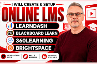create learndash lms website, blackboard learn brightspace and 360learning setup