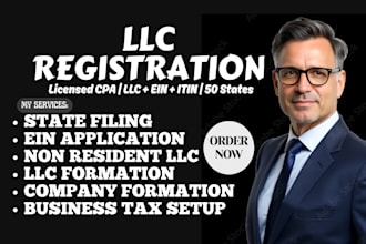 register your US llc, get your ein and itin as a licensed CPA