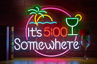 design custom neon logo or neon light sign for you
