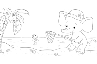create a custom printable coloring page with cute animals