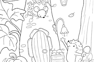 create a custom printable coloring page with cute animals