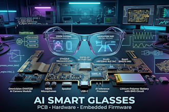 design ai smart glasses pcb, hardware camera integration  and embedded firmware