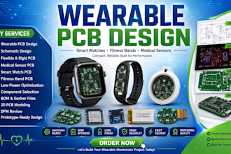 wearable pcb design for smart watch, fitness band health monitor, medical sensor