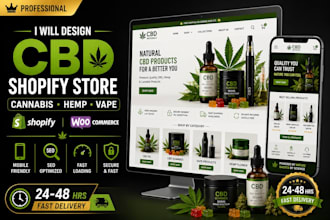 design cbd shopify marijuana hemp vape store cannabis ecommerce cbd website