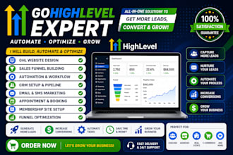 build gohighlevel ghl website, ghl sales funnel, ghl automation and CRM
