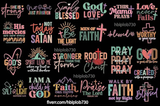do christian t shirt design and church logo for males, females, and pod