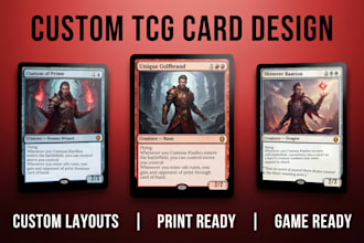 design custom tcg trading cards card layouts card game artwork illustration