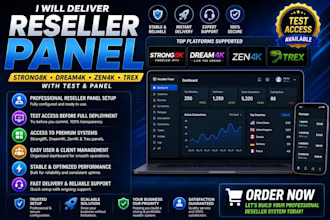 setup configure reseller panel with dream4k, zen4k, strong8k, neo4k, crystal