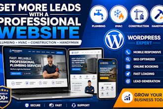 design plumbing website, construction website, hvac website, handyman website