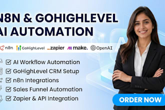 setup n8n ai automation, gohighlevel CRM workflow, zapier integration