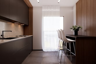 design kitchen and living room interior