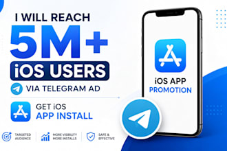 reach 5m ios user via telegram ad get IOS app install, IOS app promotion app