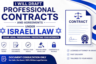 draft professional contracts and agreements under israeli law