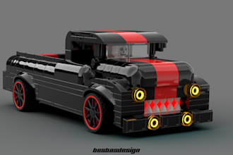 design custom lego vehicles, cars, trucks, bricklink studio with instructions