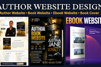 design author website, book author website, ebook website and book cover