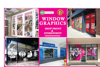 create window graphics, shopfront, storefront, forested sticker, decal