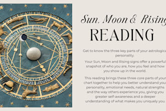 provide a sun, moon and rising astrology reading