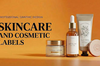 design elegant modern cosmetic labels and
