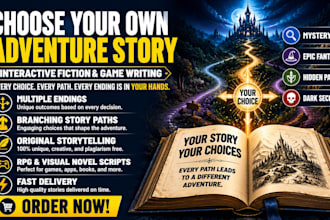 write branching interactive fiction story with multiple endings