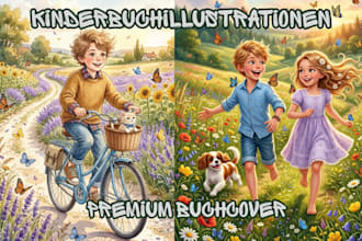 kinder geschichtenbuchillustrationen, 2d, 3d aquarell kinderbuchillustrationen