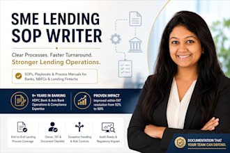 write sme loan origination sops and lending process documentation