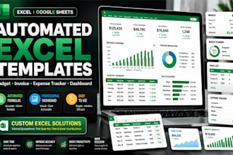 design automated excel budget invoice price list, expense tracker excel template