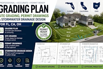 do grading plan, site grading, permit drawings, stormwater drainage, florida, ca