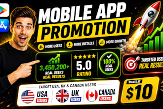 do mobile app promotion gain USA, UK app users, IOS app install, game promotion