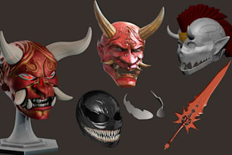 design 3d mask helmet 3d cosplay model halloween mask stl file for 3d printing