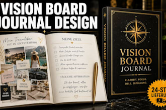 vision board journal design für amazon KDP