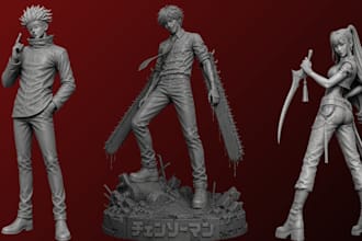 design 3d anime figure cartoon figure action figure  stl file for 3d printing