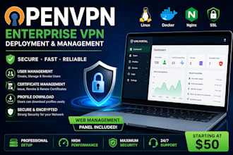 deploy and configure a secure openvpn server with web management panel