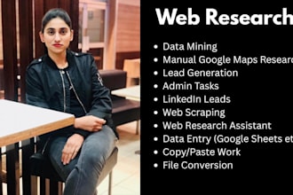 do web research, data mining, and manual research on google maps