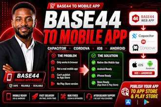 base44 expert web app to mobile app with capacitor cordova ios android publish