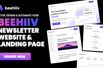 setup beehiiv newsletter automation beehiiv website and landing page design