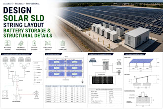 design solar sld string layout battery storage and structural details