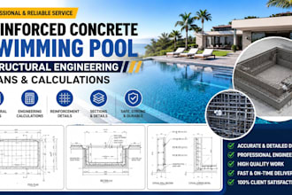 design reinforced concrete swimming pool structural plans and calculations
