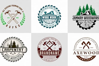 design awesome carpenter, woodworking and furniture logo