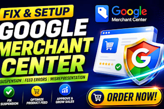 fix google merchant center suspension, gmc setup and gmc misrepresentation