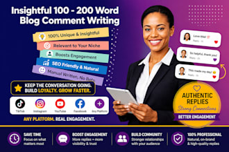 manually write comments and comment writing for blog posts